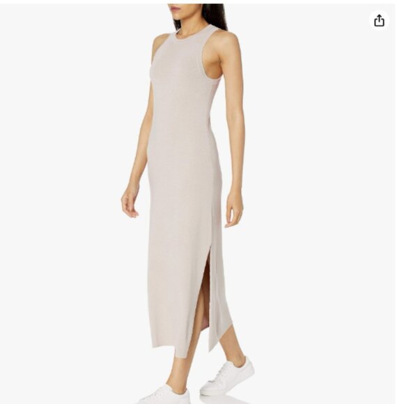 The Drop High Neck Side-Slit Maxi Sweater Dress, L & XL, NWT, Chic Minimalist - Picture 1 of 7